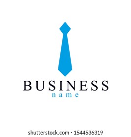 Tie businessman concept vector logo or icon, business person man or company.