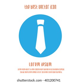 Tie businessman vector icon. Necktie round blue simple isolated sign. Business symbol.