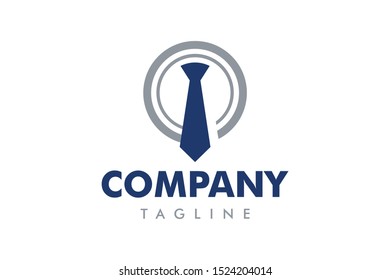 a tie with circle concept, business logo template, job icon, worker symbol illustration