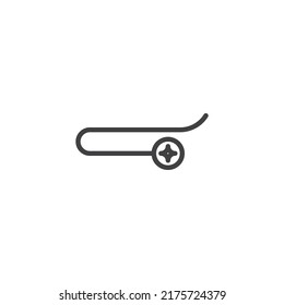 Tie Clip line icon. linear style sign for mobile concept and web design. Tie Bar outline vector icon. Symbol, logo illustration. Vector graphics