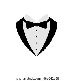 Tie and collar vector icon