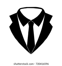 Tie and collar vector icon