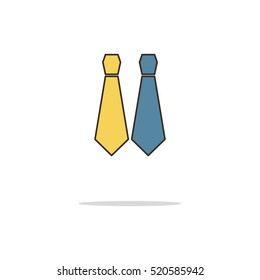Tie color thin line icon.Vector illustration