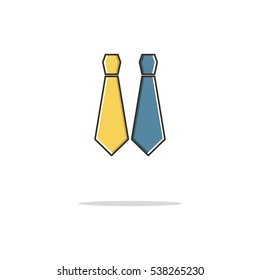 Tie color thin line icon.Vector illustration