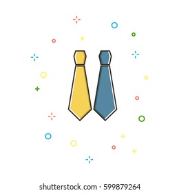 Tie color thin line icon.Vector illustration