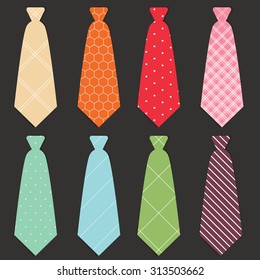 tie color vector illustration set 2