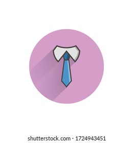 tie colorful flat icon with long shadow. tie flat icon