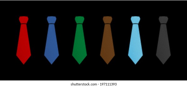 Tie colors business vector 