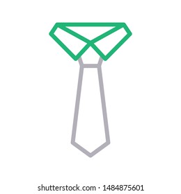tie colour line vector icon