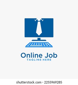 Tie and computer for online job logo design