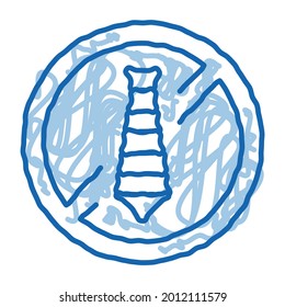 corbata tachada marca boceada vector icono La corbata de arte de la línea de doodle azul dibujada a mano cruzó el signo de la marca. ilustración de símbolo aislado