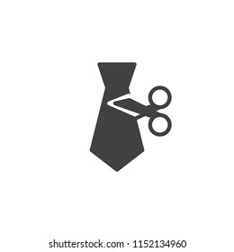 Tie Cut vector icon. filled flat sign for mobile concept and web design. Employee Reduction simple solid icon. Symbol, logo illustration. Pixel perfect vector graphics