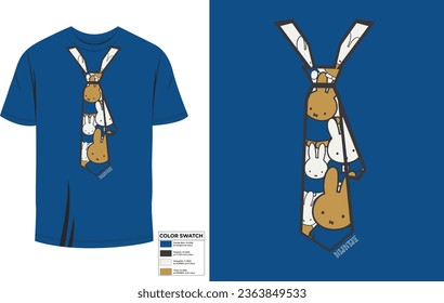 
Tie and Cute Doll T Shirt Design Vector for Girls