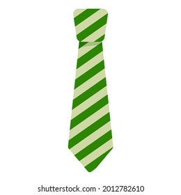 A tie decorated with elements for St. Patrick's Day. Vector illustration isolated on a white background.Cartoon style