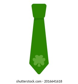 Tie decorated with elements for St. Patrick's Day. Vector illustration isolated on a white background.Cartoon style
