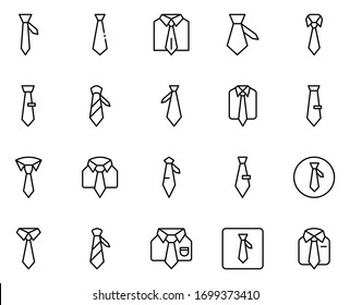 Tie design icons set. Thin line vector icons for mobile concepts and web apps. Premium quality icons in trendy flat style. Collection of high-quality black outline logo