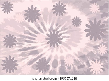 Tie Die Background With Flower