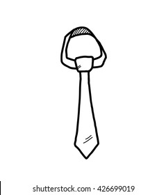 Tie Doodle, a hand drawn vector doodle illustration of a tie.