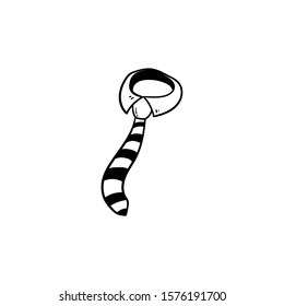 tie doodle icon vector hand drawing 