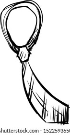 Tie-Zeichnung, Illustration, Vektorgrafik auf weißem Hintergrund.