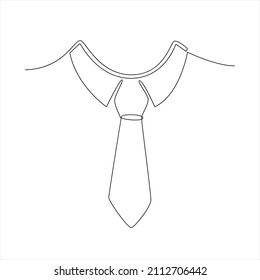 Tie drawing vector  continuous single one line art style isolated white background  Minimalism hand drawn style