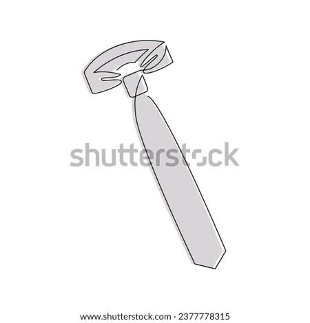 Tie drawn in one continuous line in color. One line drawing, minimalism. Vector illustration.