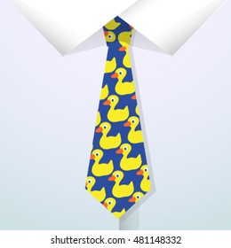 Tie with ducks