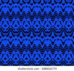 Tie dye art brush and lace. Vector Ethnic necklace. Ikat pattern. Shibori print with stripes and chevron. Ink textured japanese background. Bohemian fashion. Endless watercolor texture. 