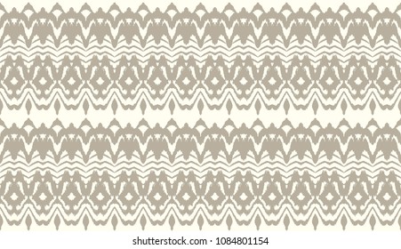 Tie dye art brush and lace. Vector Ethnic necklace. Ikat pattern. Shibori print with stripes and chevron. Ink textured japanese background. Bohemian fashion. Endless watercolor texture. 