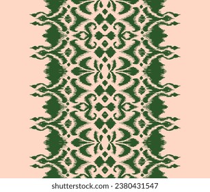 Tie dye art brush and lace. Vector Ethnic necklace. Ikat pattern. Shibori print with stripes and chevron. Ink textured japanese background. Bohemian fashion. Watercolor texture. Hand drawn, not AI