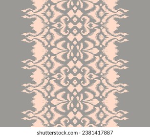 Tie dye art brush and lace. Vector Ethnic necklace. Ikat pattern. Shibori print with stripes and chevron. Ink textured japanese background. Bohemian fashion. Watercolor texture. Hand drawn, not AI