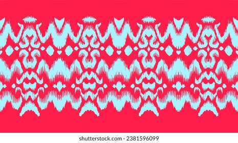 Tie dye art brush and lace. Vector Ethnic necklace. Ikat pattern. Shibori print with stripes and chevron. Ink textured japanese background. Bohemian fashion. Watercolor texture. Hand drawn, not AI
