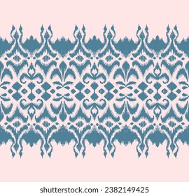Tie dye art brush and lace. Vector Ethnic necklace. Ikat pattern. Shibori print with stripes and chevron. Ink textured japanese background. Bohemian fashion. Watercolor texture. Hand drawn, not AI