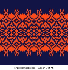 Tie dye art brush and lace. Vector Ethnic necklace. Ikat pattern. Shibori print with stripes and chevron. Ink textured japanese background. Bohemian fashion. Watercolor texture. Hand drawn, not AI