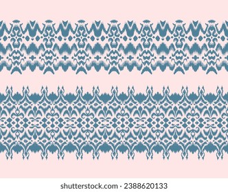 Tie dye art brush and lace. Vector Ethnic necklace. Ikat pattern. Shibori print with stripes and chevron. Ink textured japanese background. Bohemian fashion. Watercolor texture. Hand drawn, not AI