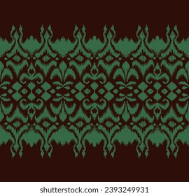 Tie dye art brush and lace. Vector Ethnic necklace. Ikat pattern. Shibori print with stripes and chevron. Ink textured japanese background. Bohemian fashion. Watercolor texture. Hand drawn, not AI