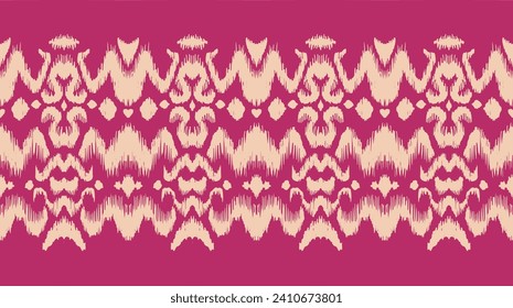 Tie dye art brush and lace. Vector Ethnic necklace. Ikat pattern. Shibori print with stripes and chevron. Ink textured japanese background. Bohemian fashion. Watercolor texture. Hand drawn, not AI