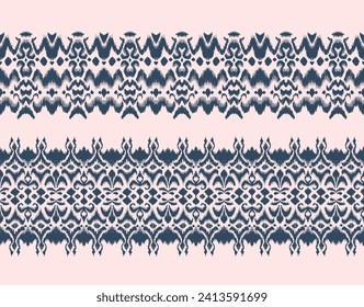 Tie dye art brush and lace. Vector Ethnic necklace. Ikat pattern. Shibori print with stripes and chevron. Ink textured japanese background. Bohemian fashion. Watercolor texture. Hand drawn, not AI