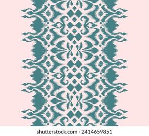 Tie dye art brush and lace. Vector Ethnic necklace. Ikat pattern. Shibori print with stripes and chevron. Ink textured japanese background. Bohemian fashion. Watercolor texture. Hand drawn, not AI
