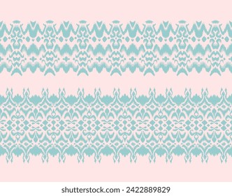 Tie dye art brush and lace. Vector Ethnic necklace. Ikat pattern. Shibori print with stripes and chevron. Ink textured japanese background. Bohemian fashion. Watercolor texture. Hand drawn, not AI