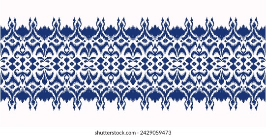 Tie dye art brush and lace. Vector Ethnic necklace. Ikat pattern. Shibori print with stripes and chevron. Ink textured japanese background. Bohemian fashion. Watercolor texture. Hand drawn, not AI