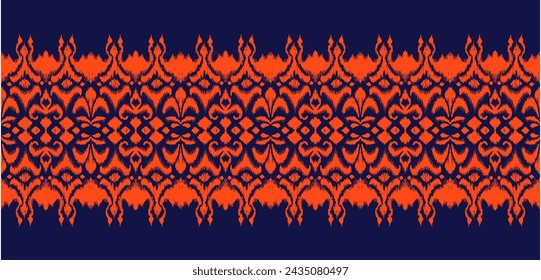 Tie dye art brush and lace. Vector Ethnic necklace. Ikat pattern. Shibori print with stripes and chevron. Ink textured japanese background. Bohemian fashion. Watercolor texture. Hand drawn, not AI