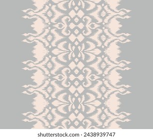 Tie dye art brush and lace. Vector Ethnic necklace. Ikat pattern. Shibori print with stripes and chevron. Ink textured japanese background. Bohemian fashion. Watercolor texture. Hand drawn, not AI