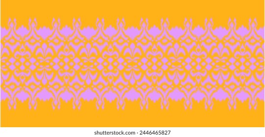 Tie dye art brush and lace. Vector Ethnic necklace. Ikat pattern. Shibori print with stripes and chevron. Ink textured japanese background. Bohemian fashion. Watercolor texture. Hand drawn, not AI