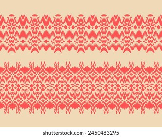 Tie dye art brush and lace. Vector Ethnic necklace. Ikat pattern. Shibori print with stripes and chevron. Ink textured japanese background. Bohemian fashion. Watercolor texture. Hand drawn, not AI