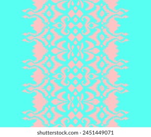 Tie dye art brush and lace. Vector Ethnic necklace. Ikat pattern. Shibori print with stripes and chevron. Ink textured japanese background. Bohemian fashion. Watercolor texture. Hand drawn, not AI