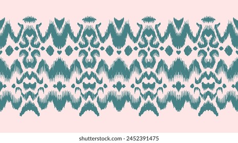 Tie dye art brush and lace. Vector Ethnic necklace. Ikat pattern. Shibori print with stripes and chevron. Ink textured japanese background. Bohemian fashion. Watercolor texture. Hand drawn, not AI