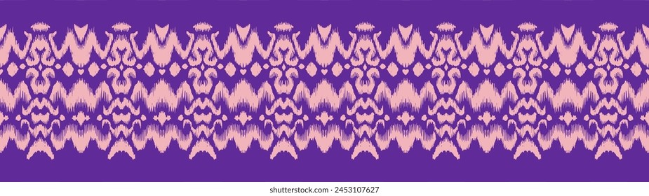 Tie dye art brush and lace. Vector Ethnic necklace. Ikat pattern. Shibori print with stripes and chevron. Ink textured japanese background. Bohemian fashion. Watercolor texture. Hand drawn, not AI
