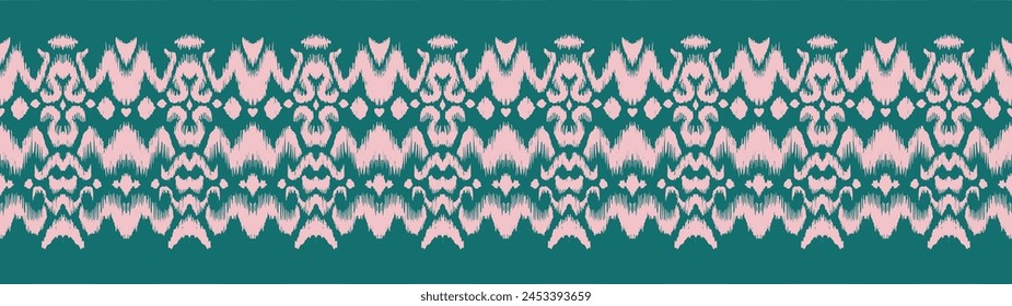Tie dye art brush and lace. Vector Ethnic necklace. Ikat pattern. Shibori print with stripes and chevron. Ink textured japanese background. Bohemian fashion. Watercolor texture. Hand drawn, not AI
