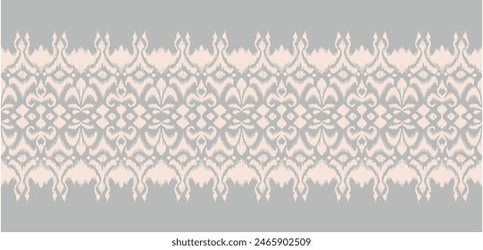 Tie dye art brush and lace. Vector Ethnic necklace. Ikat pattern. Shibori print with stripes and chevron. Ink textured japanese background. Bohemian fashion. Watercolor texture. Hand drawn, not AI